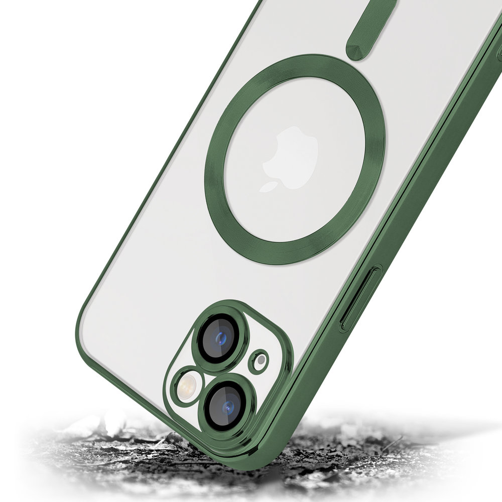 Coverzs Coverzs iPhone 14 Magsafe Hülle mit Kameraschutz (Dunkelgrün)