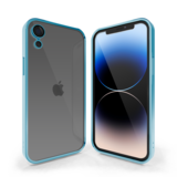 Coverzs iPhone Xr Transparente Softcase mit Kameraschutz (Blau)