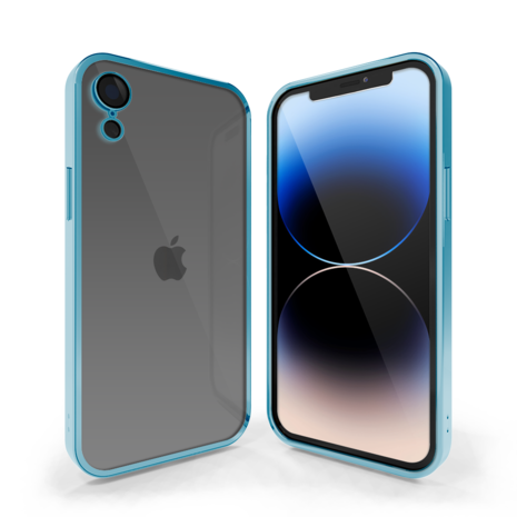 Coverzs Coverzs iPhone Xr Transparente Softcase mit Kameraschutz (Blau) Coverzs Coverzs iPhone Xr Transparente Softcase mit Kameraschutz (Blau)