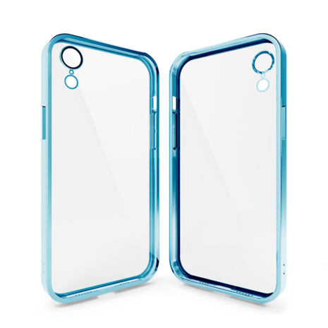 Coverzs Coverzs iPhone Xr Transparente Softcase mit Kameraschutz (Blau) Coverzs Coverzs iPhone Xr Transparente Softcase mit Kameraschutz (Blau)