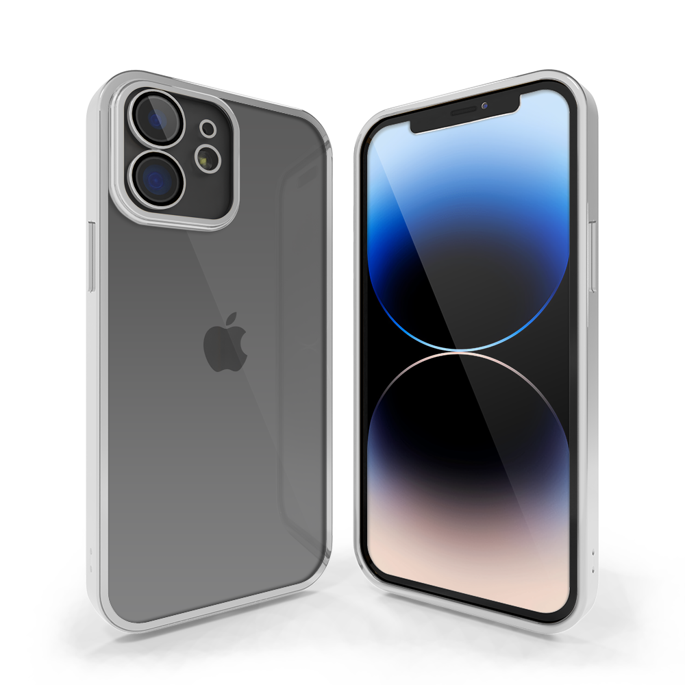 Coverzs Coverzs iPhone 12 Transparente Softcase mit Kameraschutz (Silber) Coverzs Coverzs iPhone 12 Transparente Softcase mit Kameraschutz (Silber)