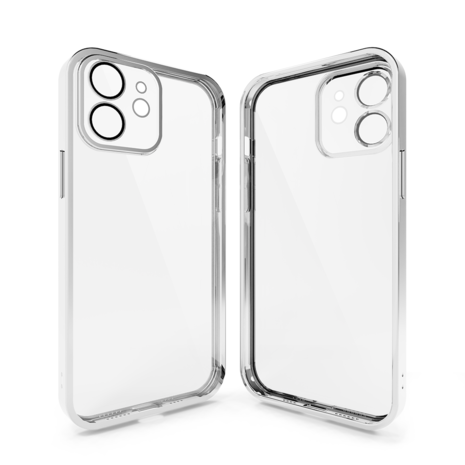 Coverzs Coverzs iPhone 12 Transparente Softcase mit Kameraschutz (Silber) Coverzs Coverzs iPhone 12 Transparente Softcase mit Kameraschutz (Silber)