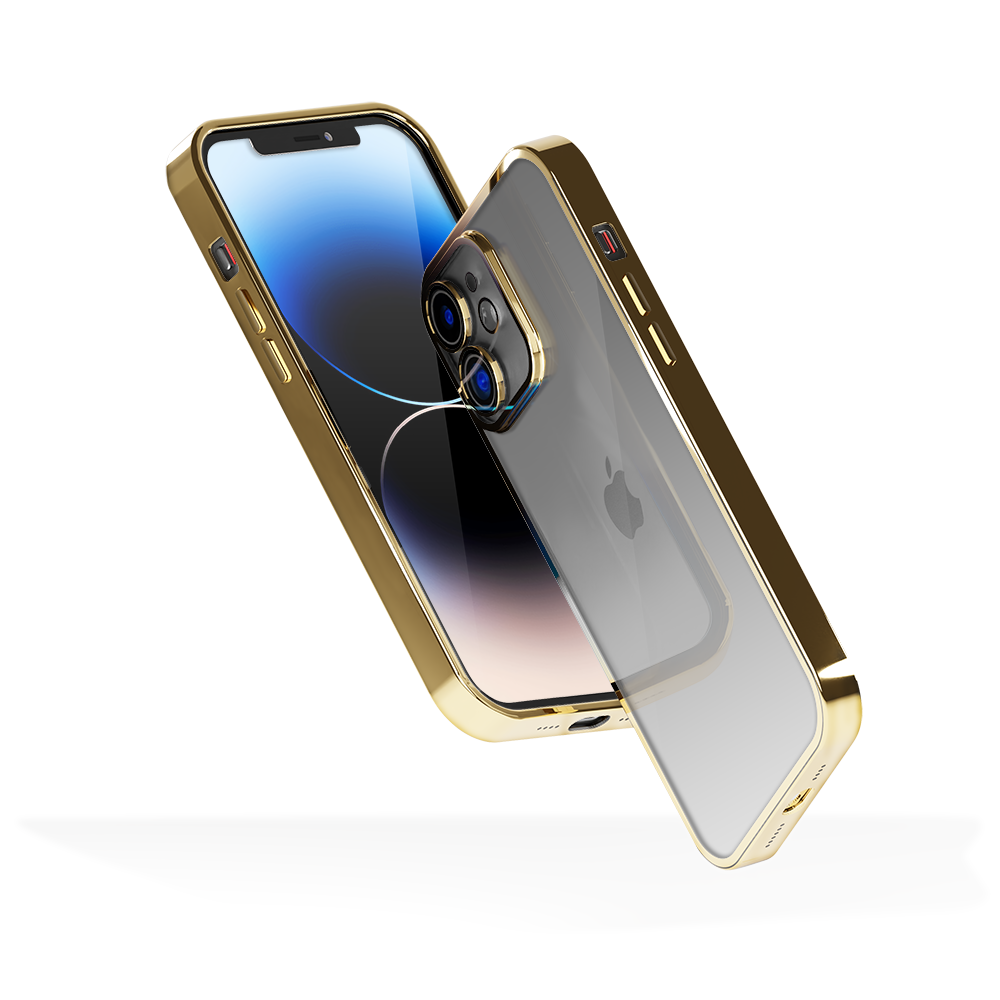 Coverzs Coverzs iPhone 12 Transparente Softcase mit Kameraschutz (Gold) Coverzs Coverzs iPhone 12 Transparente Softcase mit Kameraschutz (Gold)