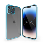 Coverzs Coverzs iPhone 13 Transparente Softcase mit Kameraschutz (Blau)