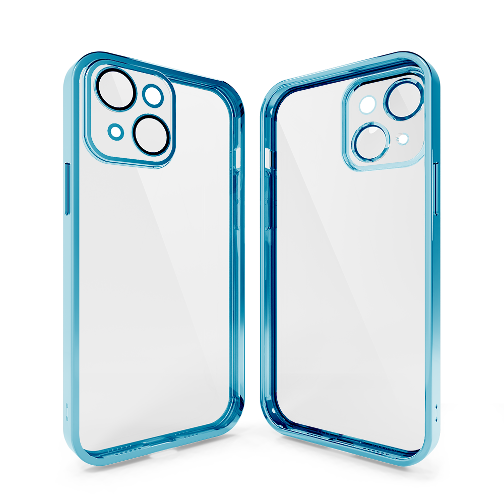 Coverzs Coverzs iPhone 13 Transparente Softcase mit Kameraschutz (Blau) Coverzs Coverzs iPhone 13 Transparente Softcase mit Kameraschutz (Blau)