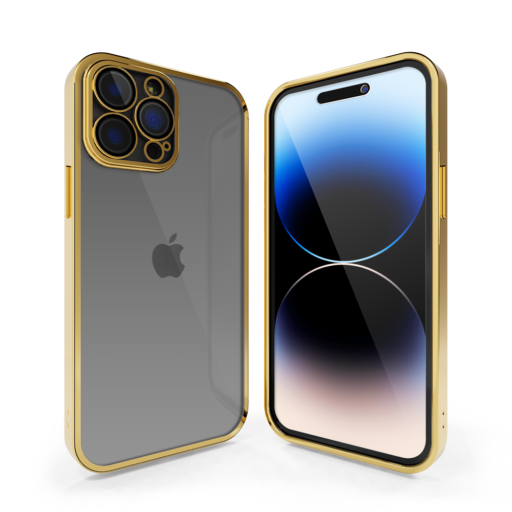 Coverzs Coverzs iPhone 13 Pro Transparente Softcase mit Kameraschutz (Gold) Coverzs Coverzs iPhone 13 Pro Transparente Softcase mit Kameraschutz (Gold)