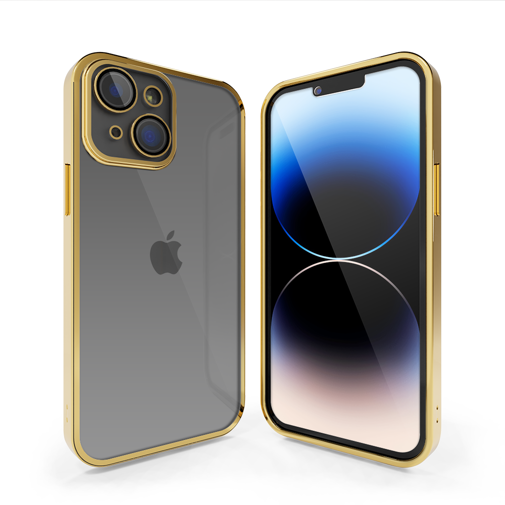 Coverzs Coverzs iPhone 13 Mini Transparente Softcase mit Kameraschutz (Gold) Coverzs Coverzs iPhone 13 Mini Transparente Softcase mit Kameraschutz (Gold)