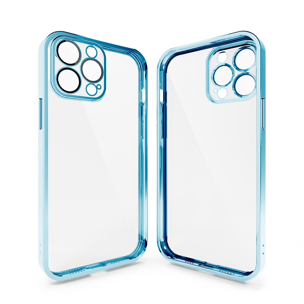 Coverzs Coverzs iPhone 13 Pro Max Transparente Softcase mit Kameraschutz (Blau) Coverzs Coverzs iPhone 13 Pro Max Transparente Softcase mit Kameraschutz (Blau)