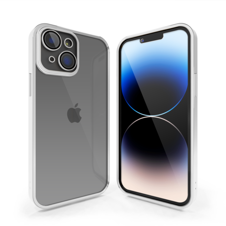 Coverzs Coverzs iPhone 14 Transparente Softcase mit Kameraschutz (Silber) Coverzs Coverzs iPhone 14 Transparente Softcase mit Kameraschutz (Silber)
