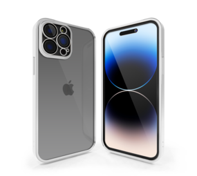 Coverzs iPhone 14 Pro Max Transparente Softcase mit Kameraschutz (Silber)