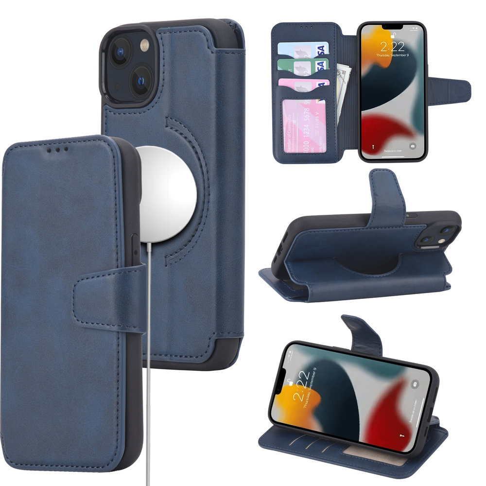 Coverzs Coverzs iPhone 14 Pro Max Leder Book Case Magsafe (Blau) Coverzs Coverzs iPhone 14 Pro Max Leder Book Case Magsafe (Blau)