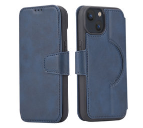 Coverzs iPhone 14 Pro Max Leder Book Case Magsafe (Blau)