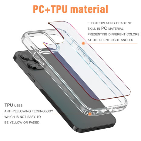 Coverzs Coverzs iPhone 13 Pro Hülle Transparent und Farbverlauf (Rot) Coverzs Coverzs iPhone 13 Pro Hülle Transparent und Farbverlauf (Rot)