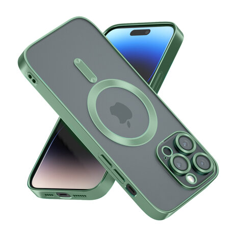 Coverzs Coverzs iPhone 13 Pro Max Magsafe Hülle mit Kameraschutz (Dunkelgrün)