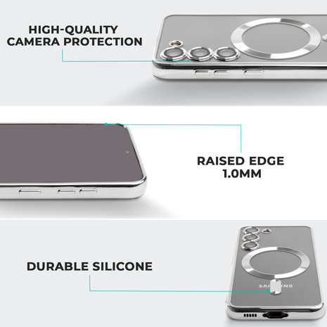 Samsung Galaxy S23 MagSafe Hülle mit Kameraschutz (Silber