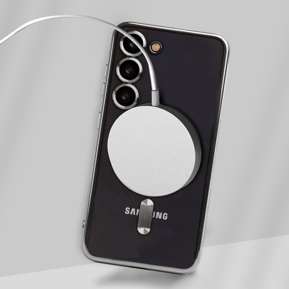 ShieldCase® ShieldCase Samsung Galaxy S23 MagSafe Hülle mit Kameraschutz (Silber)