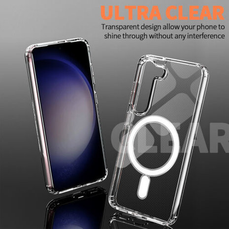 Coverzs Coverzs Samsung Galaxy S23 Shock Case MagSafe (Transparent)