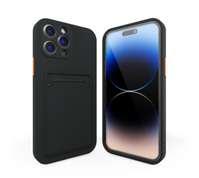 ShieldCase® iPhone 15 Pro Silikon Hülle mit Kartenfach (Dunkelblau)