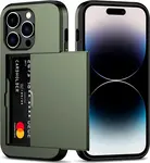 ShieldCase® ShieldCase iPhone 15 Pro Kartenfach Hülle mit Slider (Dunkelgrün)