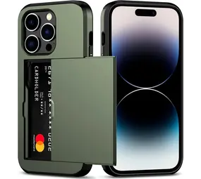 ShieldCase® iPhone 15 Pro Kartenfach Hülle mit Slider (Dunkelgrün) ShieldCase® iPhone 15 Pro Kartenfach Hülle mit Slider (Dunkelgrün)