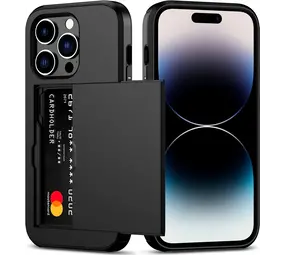 ShieldCase® iPhone 15 Pro Kartenfach Hülle mit Slider (Schwarz) ShieldCase® iPhone 15 Pro Kartenfach Hülle mit Slider (Schwarz)