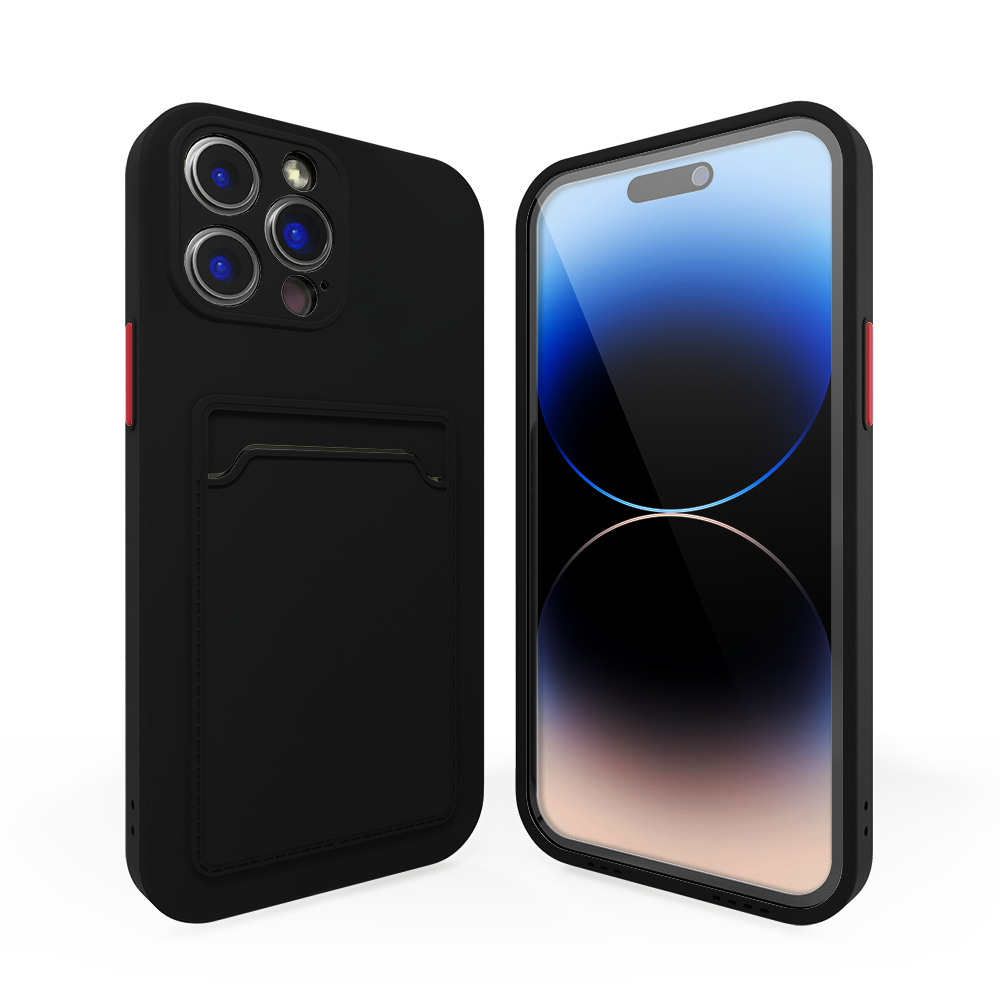 ShieldCase® ShieldCase iPhone 15 Pro Silikon Hülle mit Kartenfach (Schwarz) ShieldCase® ShieldCase iPhone 15 Pro Silikon Hülle mit Kartenfach (Schwarz)