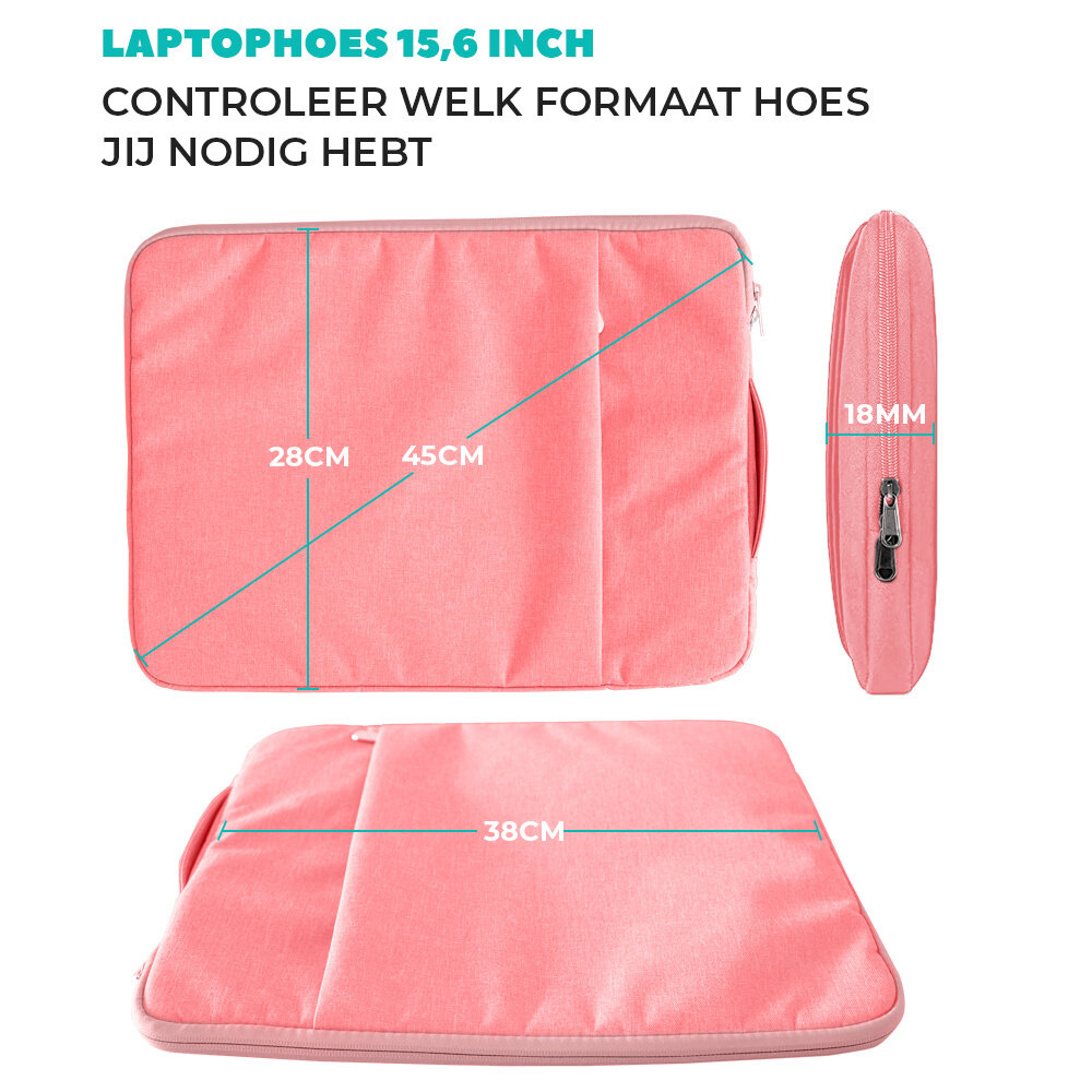 Coverzs Coverzs Luxus Laptoptasche 15.6 Zoll (Rosa) Coverzs Coverzs Luxus Laptoptasche 15.6 Zoll (Rosa)