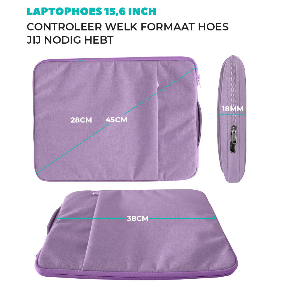 Coverzs Coverzs Luxus Laptoptasche 15.6 Zoll (Lila) Coverzs Coverzs Luxus Laptoptasche 15.6 Zoll (Lila)