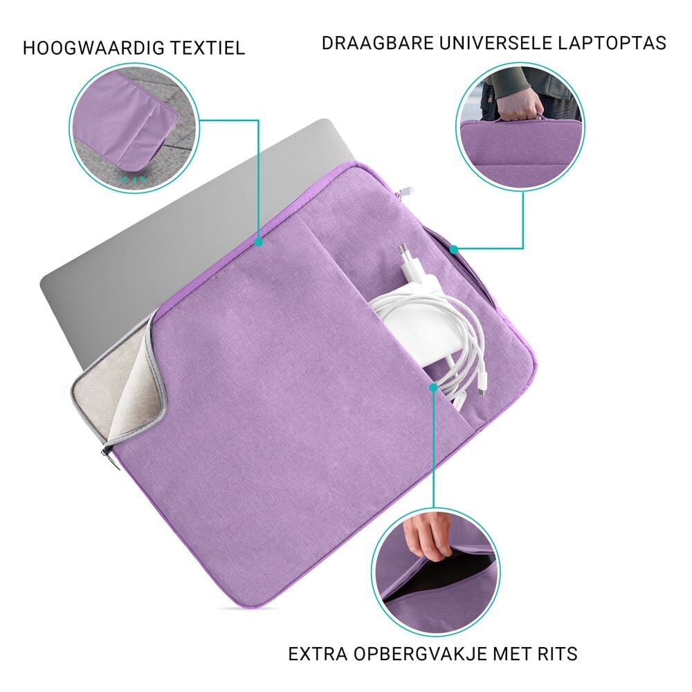 Coverzs Coverzs Luxus Laptoptasche 14 Zoll (Lila) Coverzs Coverzs Luxus Laptoptasche 14 Zoll (Lila)