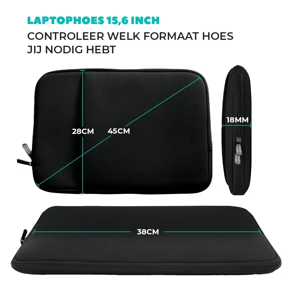 Coverzs Coverzs Laptoptasche 15.6 Zoll & 17 Zoll (Schwarz) Coverzs Coverzs Laptoptasche 15.6 Zoll & 17 Zoll (Schwarz)