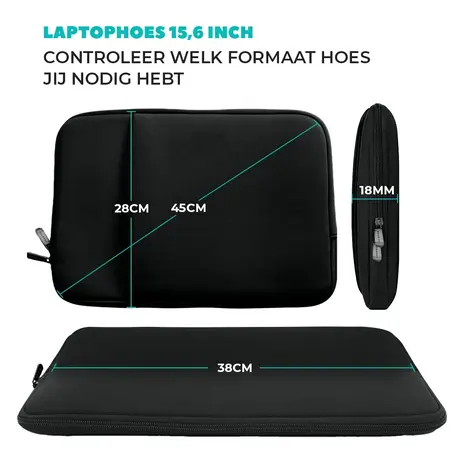 Coverzs Coverzs Laptoptasche 15.6 Zoll & 17 Zoll (Schwarz) Coverzs Coverzs Laptoptasche 15.6 Zoll & 17 Zoll (Schwarz)