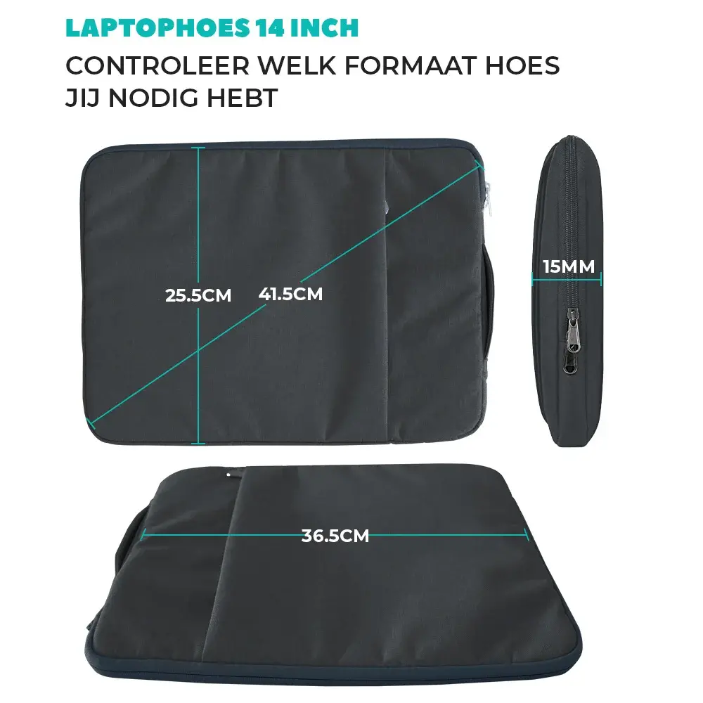 Coverzs Coverzs Luxus Laptoptasche 14 Zoll (Dunkelblau) Coverzs Coverzs Luxus Laptoptasche 14 Zoll (Dunkelblau)