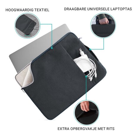 Coverzs Coverzs Luxus Laptoptasche 14 Zoll (Dunkelblau) Coverzs Coverzs Luxus Laptoptasche 14 Zoll (Dunkelblau)
