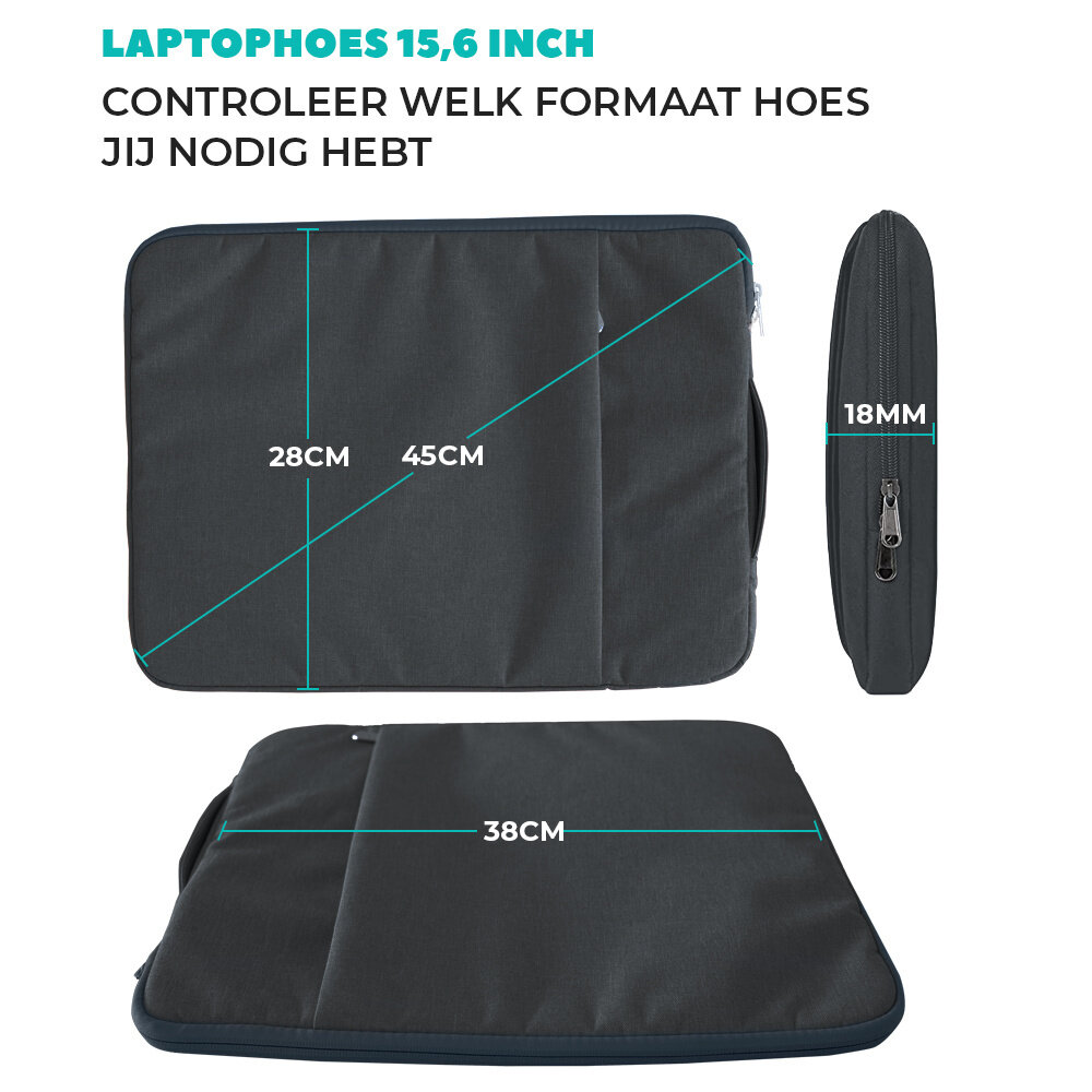 Coverzs Coverzs Luxus Laptoptasche 15.6 Zoll (Dunkelblau) Coverzs Coverzs Luxus Laptoptasche 15.6 Zoll (Dunkelblau)