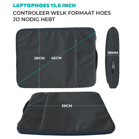 Coverzs Coverzs Luxus Laptoptasche 15.6 Zoll (Dunkelblau) Coverzs Coverzs Luxus Laptoptasche 15.6 Zoll (Dunkelblau)