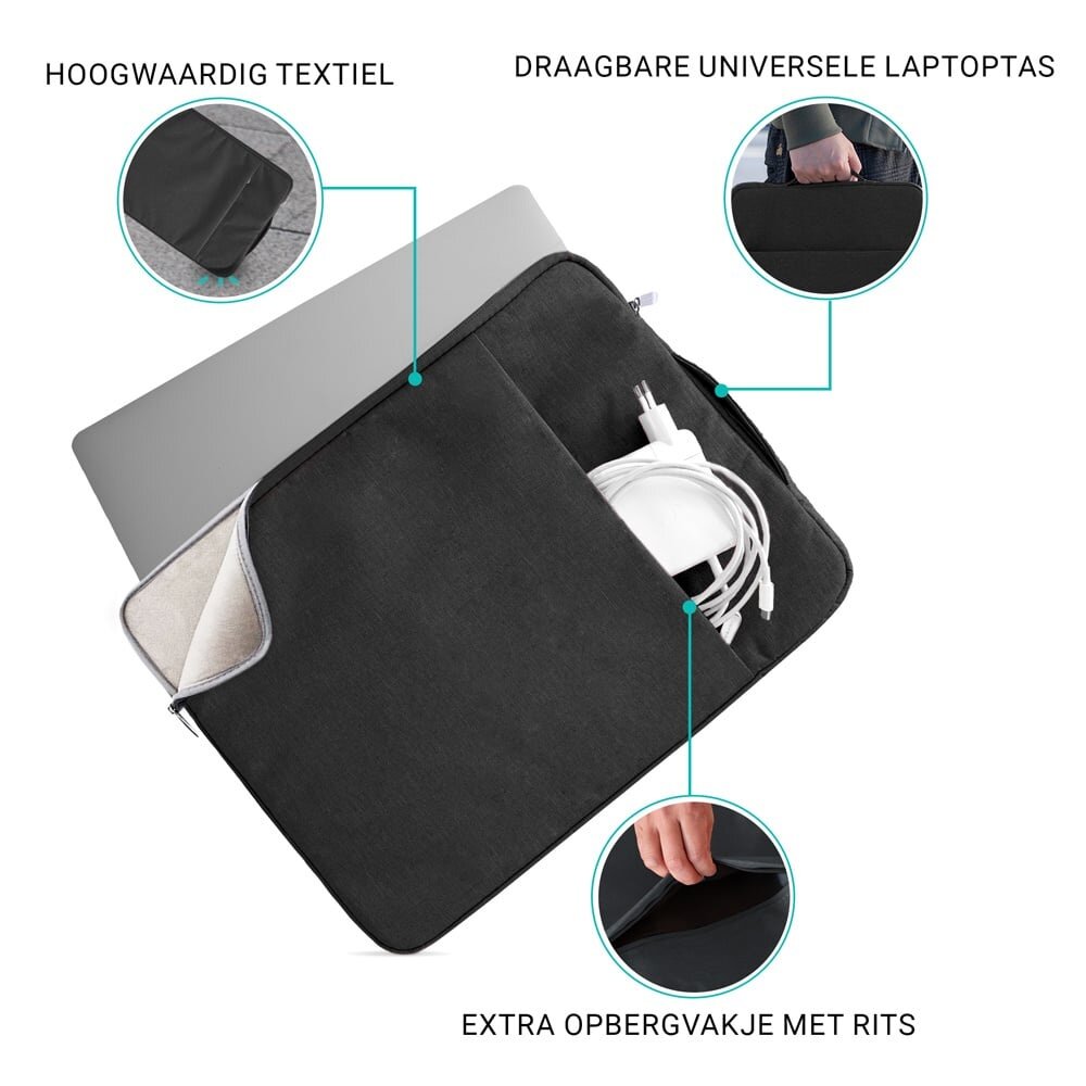 Coverzs Coverzs Luxus Laptoptasche 14 Zoll (Schwarz) Coverzs Coverzs Luxus Laptoptasche 14 Zoll (Schwarz)