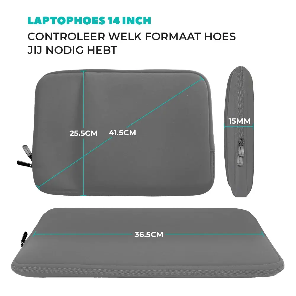 Coverzs Coverzs Laptoptasche 14 Zoll (Grau) Coverzs Coverzs Laptoptasche 14 Zoll (Grau)