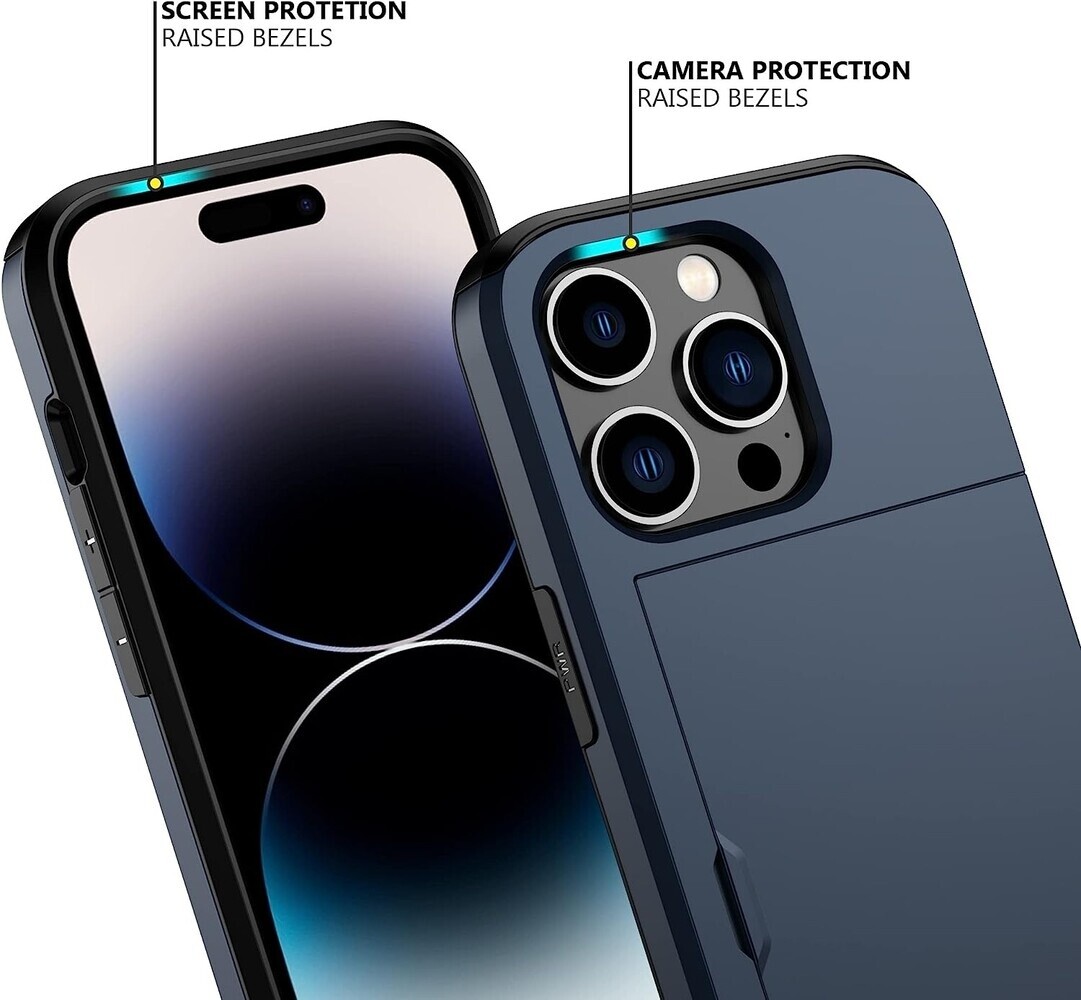 ShieldCase® ShieldCase iPhone 15 Pro Kartenfach Hülle mit Slider (Dunkelblau) ShieldCase® ShieldCase iPhone 15 Pro Kartenfach Hülle mit Slider (Dunkelblau)