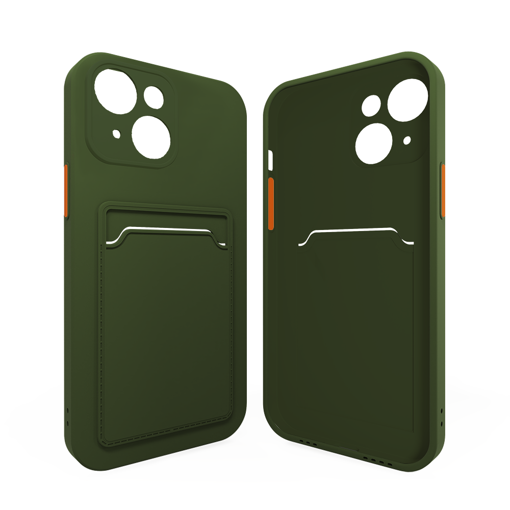 ShieldCase® ShieldCase iPhone 15 Silikon Hülle mit Kartenfach (Dunkelgrün) ShieldCase® ShieldCase iPhone 15 Silikon Hülle mit Kartenfach (Dunkelgrün)