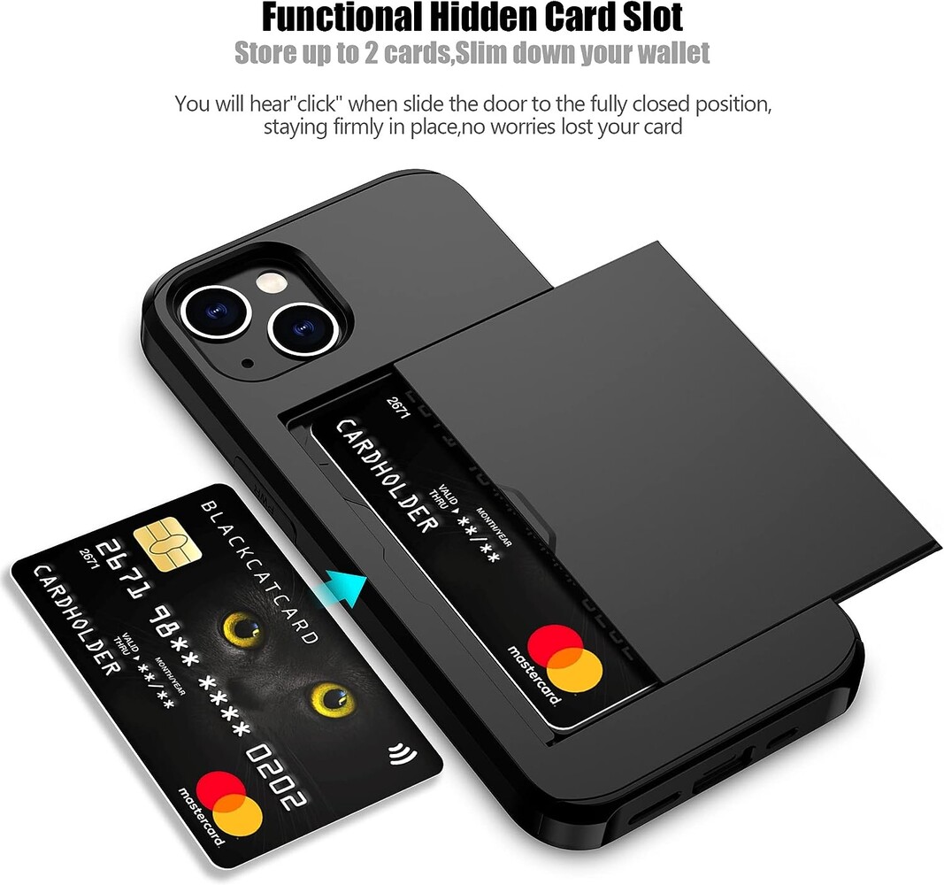 ShieldCase® ShieldCase iPhone 15 Kartenfach Hülle mit Schieb (Schwarz) ShieldCase® ShieldCase iPhone 15 Kartenfach Hülle mit Schieb (Schwarz)