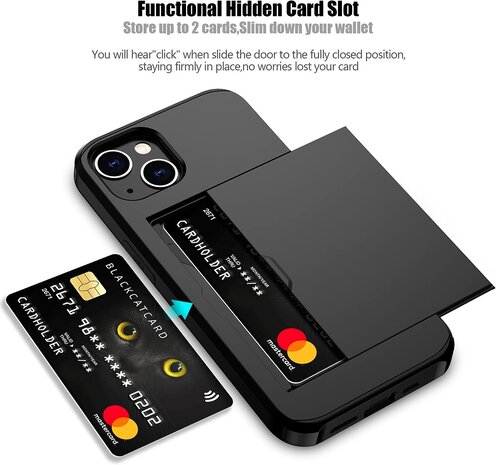 ShieldCase® ShieldCase iPhone 15 Kartenfach Hülle mit Schieb (Schwarz) ShieldCase® ShieldCase iPhone 15 Kartenfach Hülle mit Schieb (Schwarz)