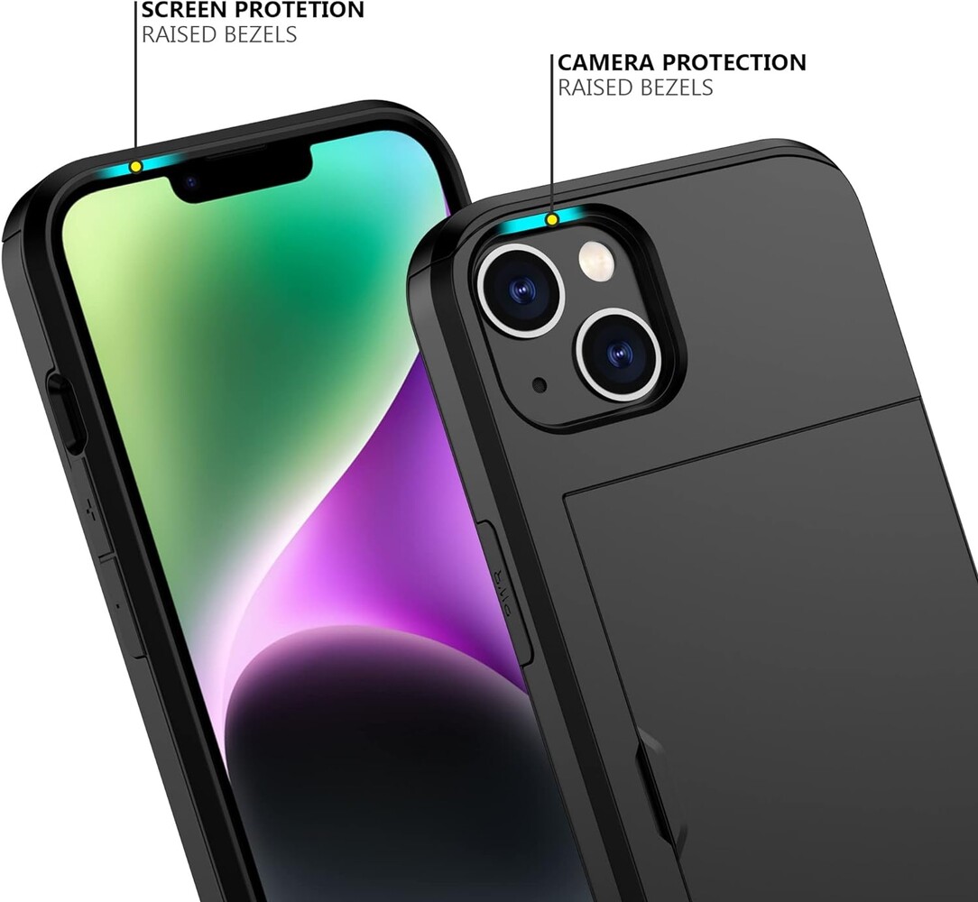 ShieldCase® ShieldCase iPhone 15 Kartenfach Hülle mit Schieb (Schwarz) ShieldCase® ShieldCase iPhone 15 Kartenfach Hülle mit Schieb (Schwarz)