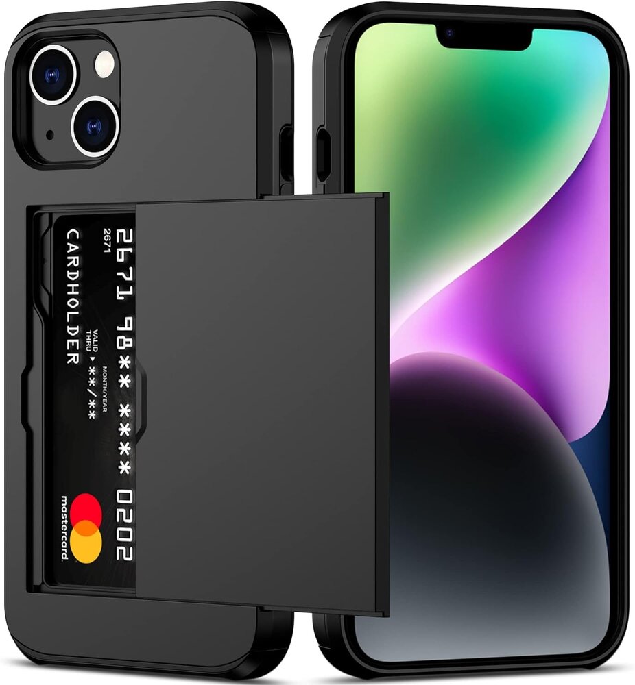 ShieldCase® ShieldCase iPhone 15 Kartenfach Hülle mit Schieb (Schwarz) ShieldCase® ShieldCase iPhone 15 Kartenfach Hülle mit Schieb (Schwarz)