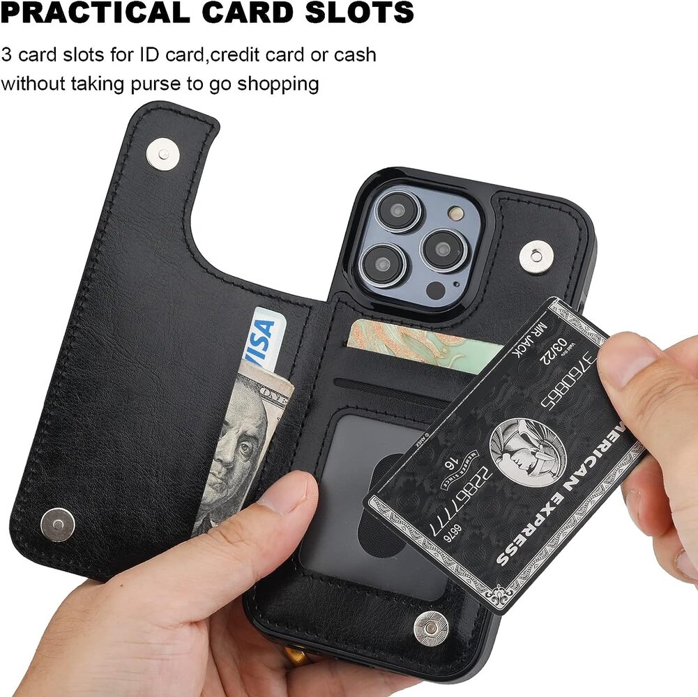 ShieldCase® ShieldCase iPhone 15 Pro Wallet Case (Schwarz) ShieldCase® ShieldCase iPhone 15 Pro Wallet Case (Schwarz)