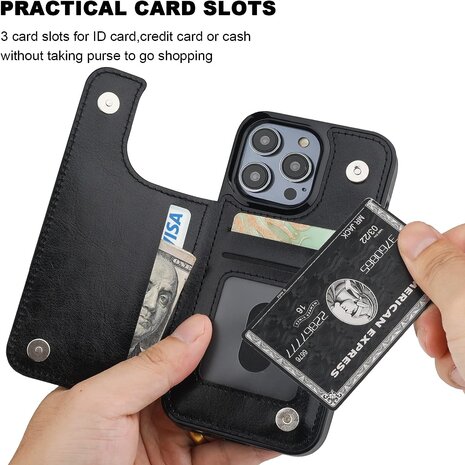 ShieldCase® ShieldCase iPhone 15 Pro Wallet Case (Schwarz) ShieldCase® ShieldCase iPhone 15 Pro Wallet Case (Schwarz)