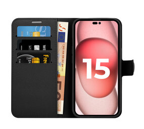 ShieldCase® iPhone 15 Bookcase (Schwarz)