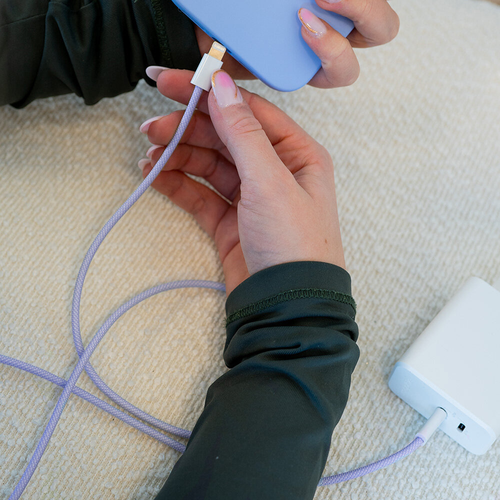 ShieldCase® ShieldCase USB-C auf Lightning kabel für iPhone-Modelle 1 Meter (Lila)