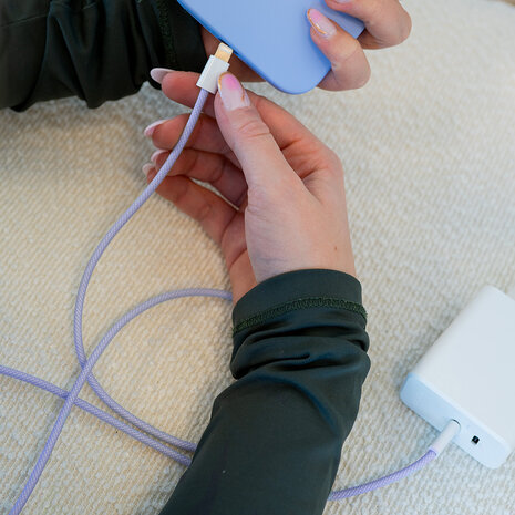 ShieldCase® ShieldCase USB-C auf Lightning kabel für iPhone-Modelle 1 Meter (Lila)