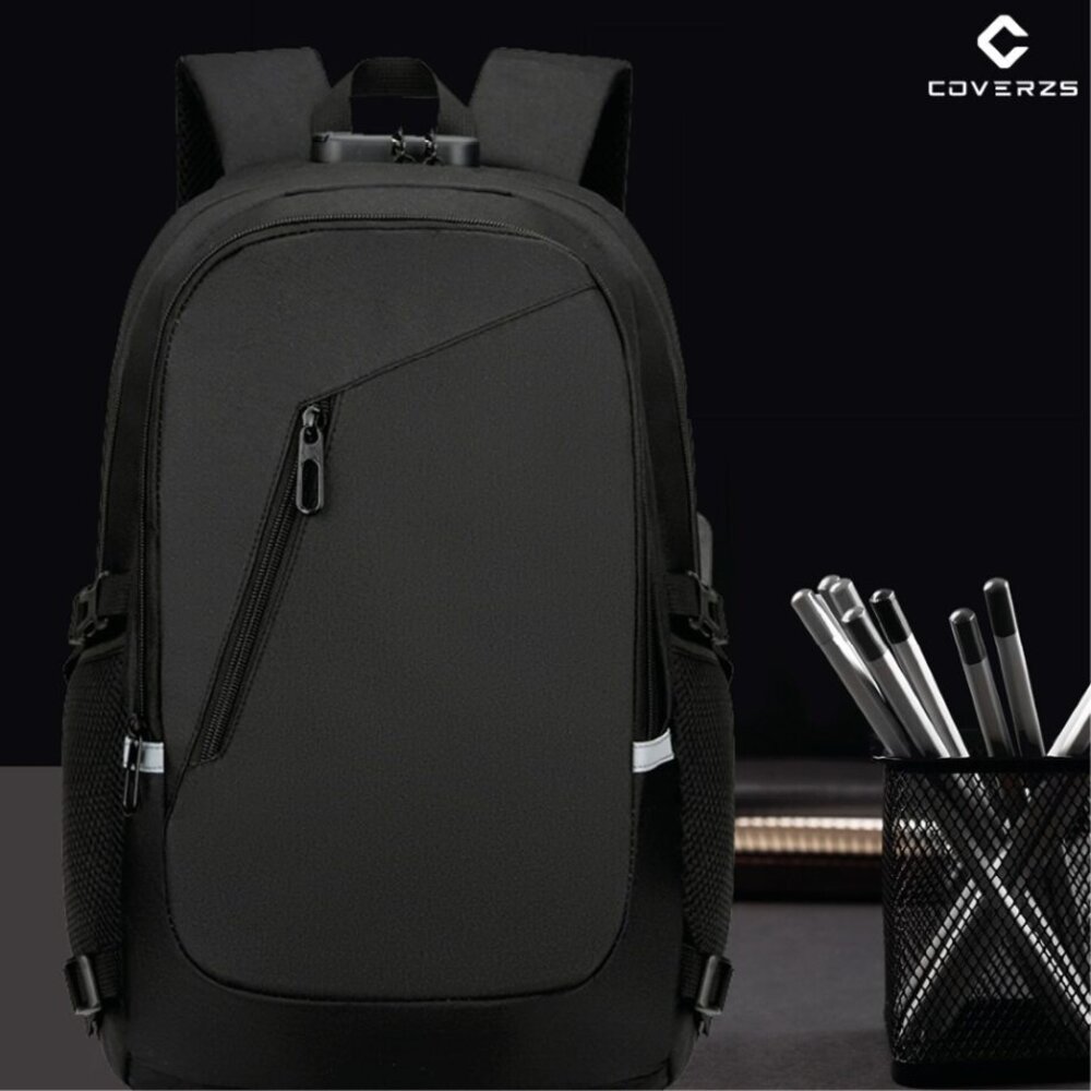 Coverzs Coverzs Anti-Diebstahl-Rucksack mit Laptop-Fach (schwarz)