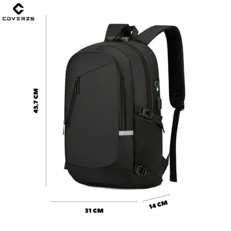 Coverzs Coverzs Anti-Diebstahl-Rucksack mit Laptop-Fach (schwarz)